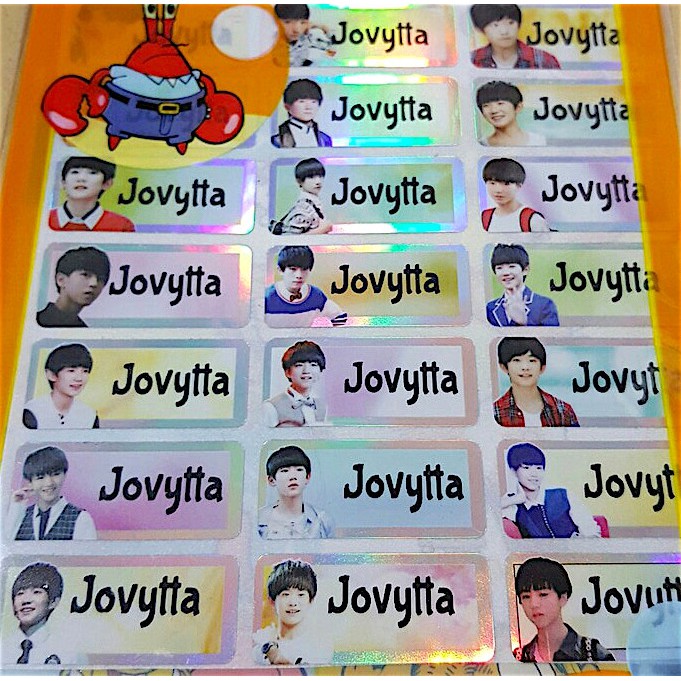 

Label Nama Anti Air Sticker Waterproof Kpop