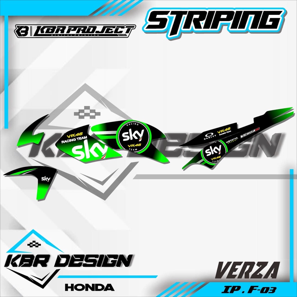 VERZA (COD) STICKER STRIPING Lis Variasi Motor Honda VERZA Tahun 2013 Semi Full Design F-03