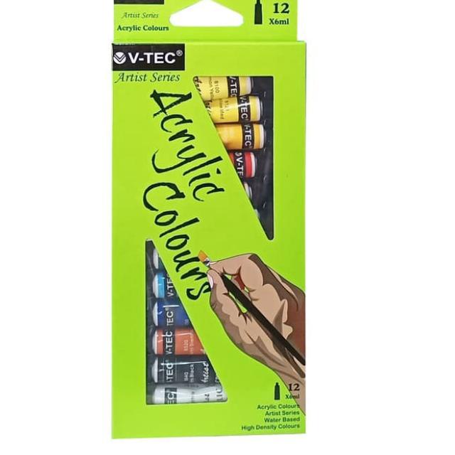 

BNYL V-Tec Acrylic Color Set 12 - VT-612/A Isi 12 x 6ml / Cat Akrilik V-TEC 12 warna Original