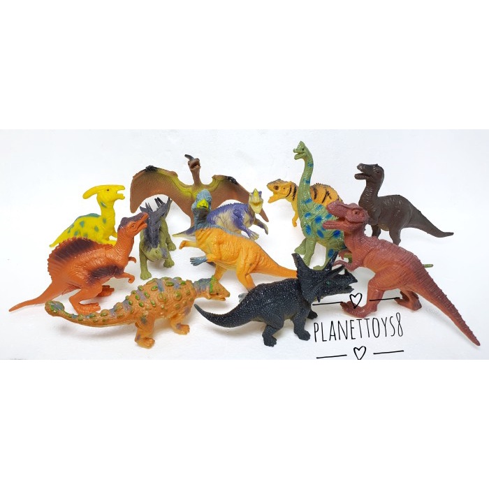 Promo Mainan Dinosaur Karet 12 Pcs Dinosaurs No.Kl5-012A Terlaris