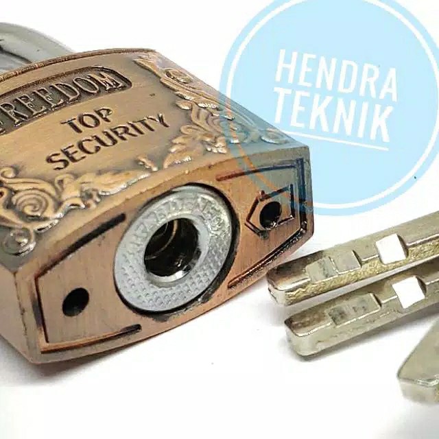 Gembok Panjang 30mm Freedom 4 Kunci Kotak Kunci Gantung Ukir Tanpa Per 30