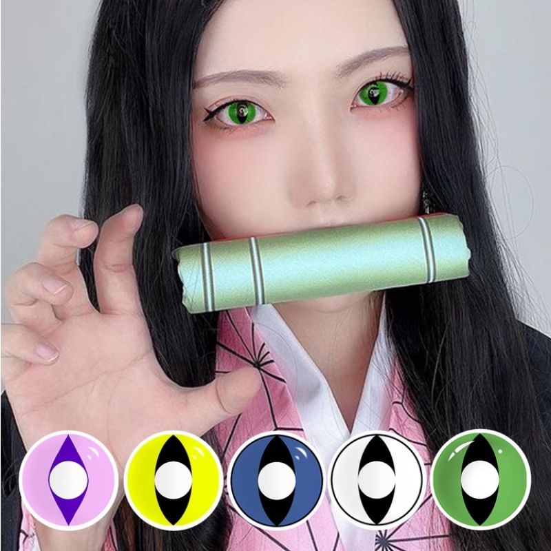 Softlens mata kucing hijau biru