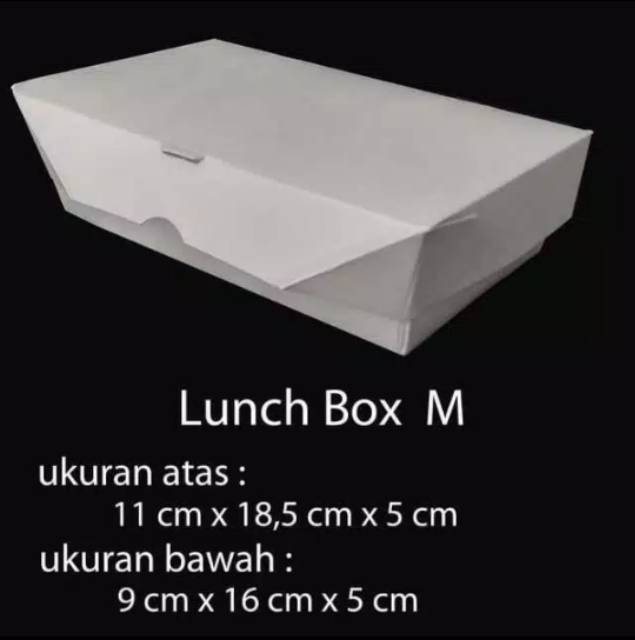 Lunch Box ISI 50 ukuran M dan L Harga Pack paper box wadah makanan saji instan Box Nasi