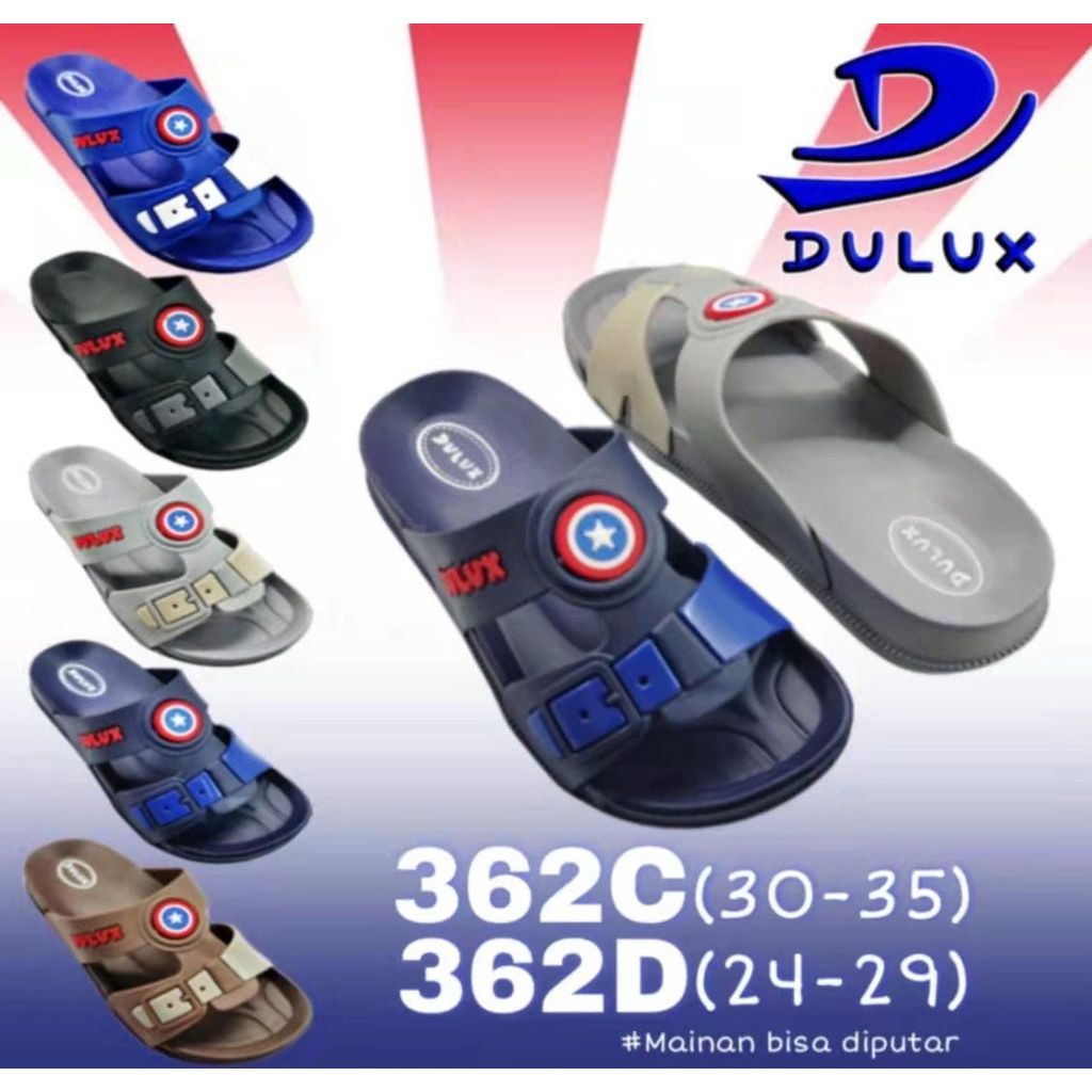 DX-362C DULUX Sandal Selop Anak Laki Laki Cowok Karakter Captain America Size 30-35