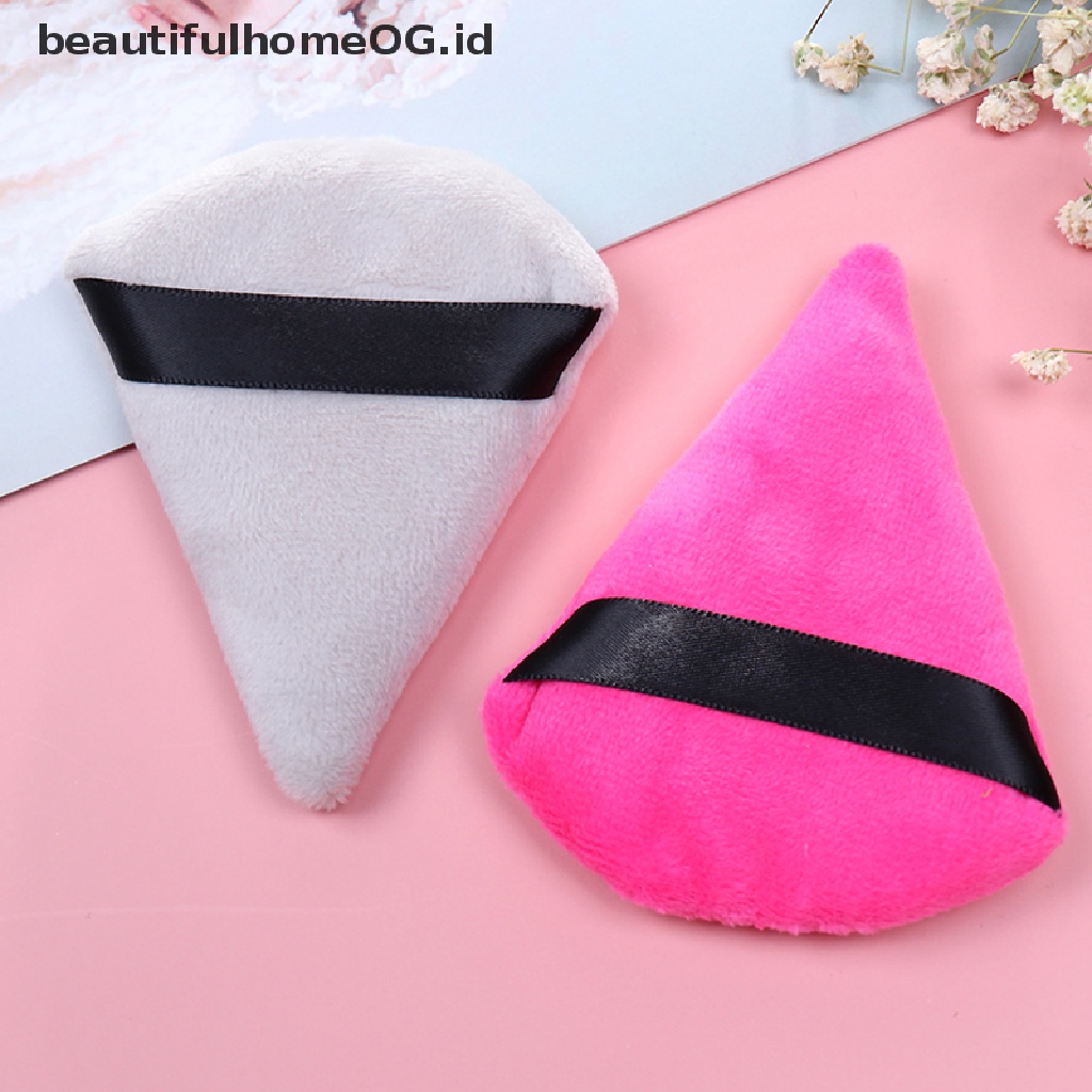 Spons Puff Mini Bentuk Segitiga Bahan Velvet Untuk Makeup