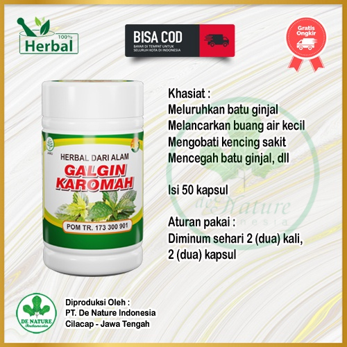Obat Batu Ginjal Galgin Karomah De Nature Original