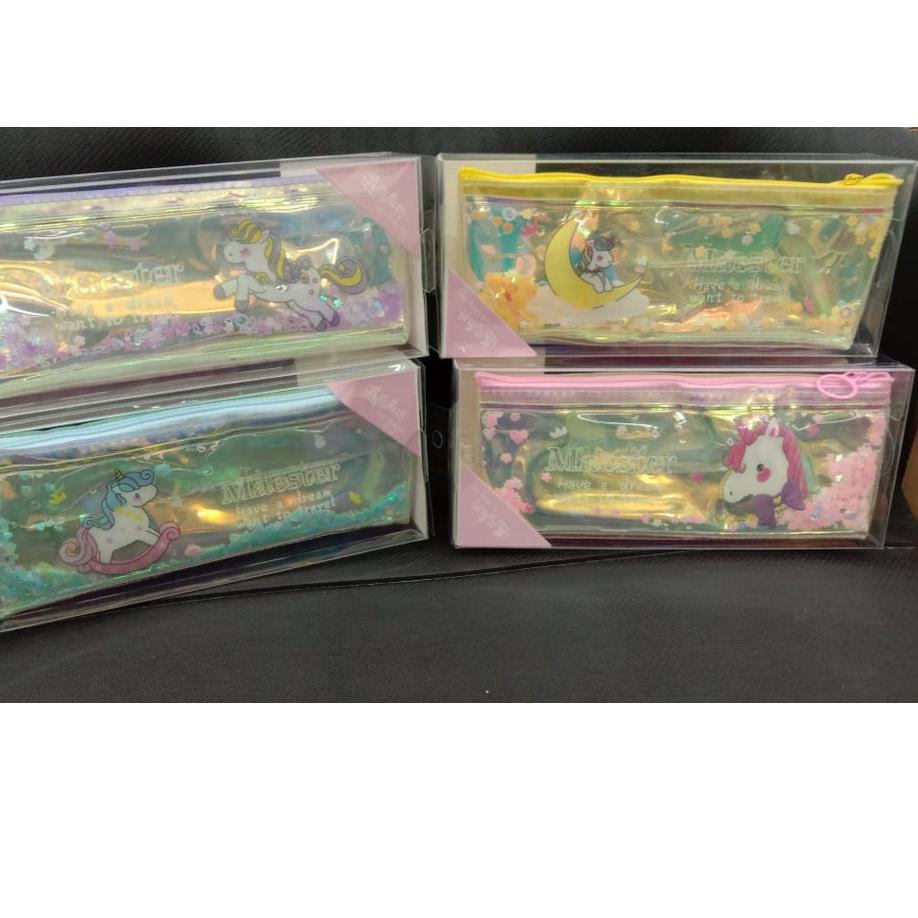 

Kotak Pensil Tempat Pensil Hologram Glitter Motif Unicorn Mermaid !!