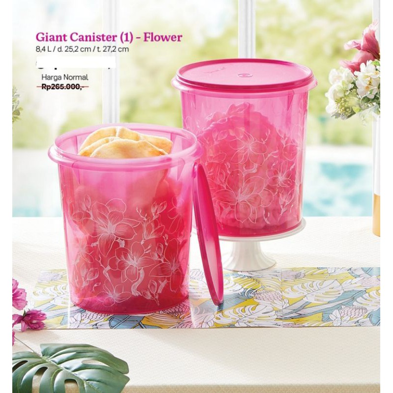 Toples Giant Canister Motif Bunga / Flower