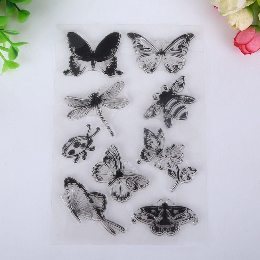 【 ELEGANT 】 Butterfly and Bee 1lembar Dragonfly Ladybug Photo Card Kerajinan Scrapbooking