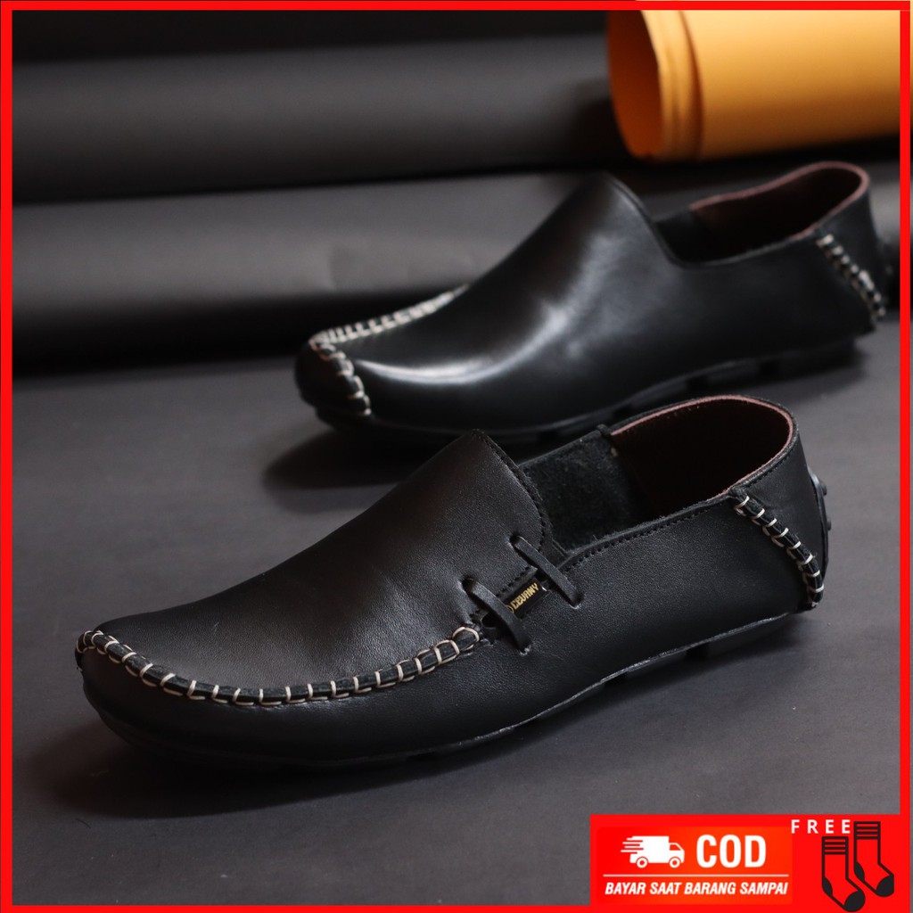 MOLK Sepatu Slip On Pria Kulit Asli Original Cvny Formal Casual Termurah Selop Slop Pria