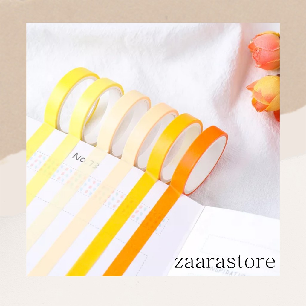 

6 pcs cute washitape warna gradasi dalam satu set box