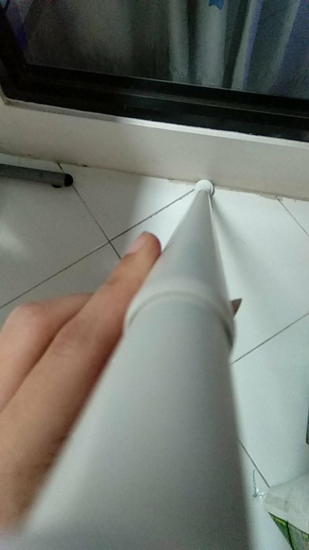 Batang Tirai Shower / Rel Tirai Kamar Mandi, Putih 120 - 200cm Bo1297