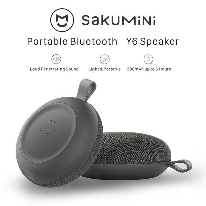 SPEAKER BLUETOOTH SAKUMINI Y6 ROUND BLUETOOTH SPEAKER PORTABLE WIRELESS ORIGINAL not JBL