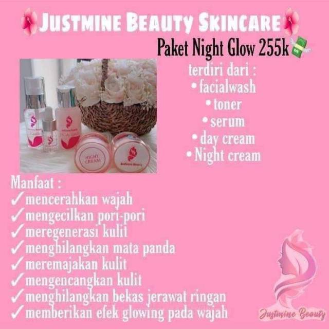JUSTMINE BEAUTY SKINCARE NIGHT GLOW