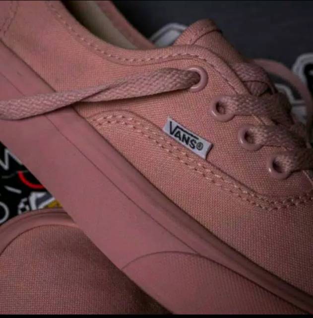 SEPATU43 VANS AUTHENTIC FULL PINK HITAM POLOS WHITE PUTIH OLDSKOOL ERA