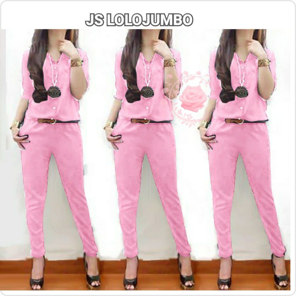 JUMPSUIT SETELAN LOLO XL 2XL 3XL 5XL / FASHION WANITA TERBARU / BAJU CELANA PESTA KASUAL PARTY