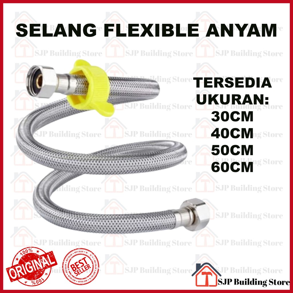 PROMO!! Selang Flexible anyam Fleksibel Wastafel Kloset 30cm 40cm 50cm 60cm