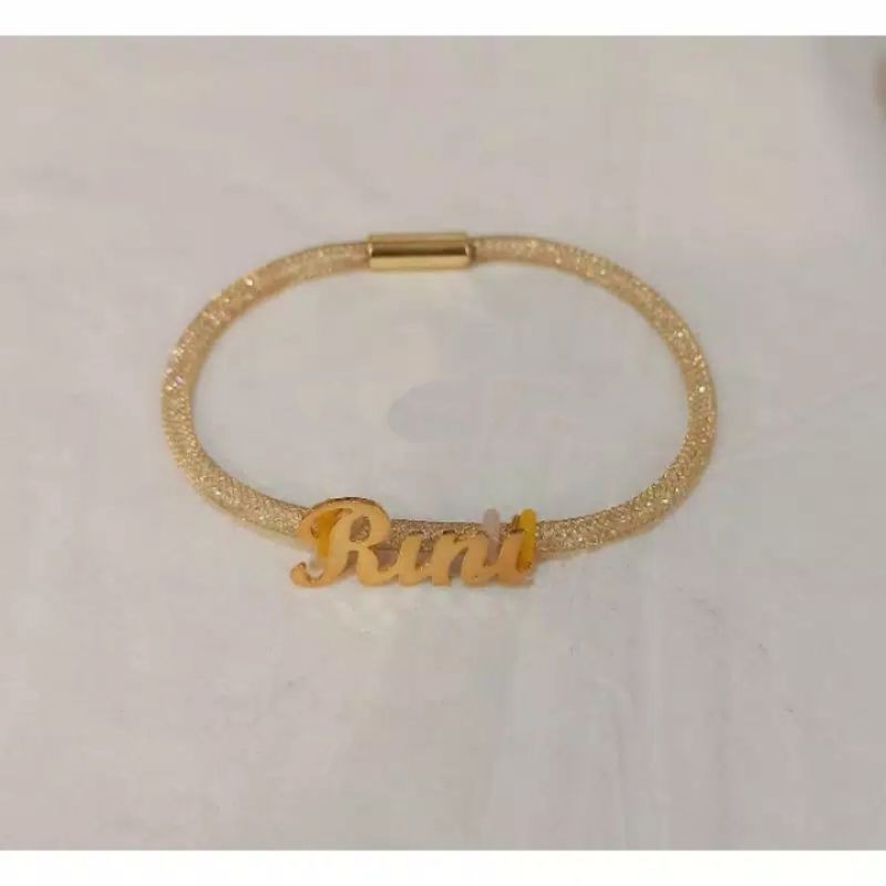 Gelang cincin nama/ custom emas asli request kadar 300%
