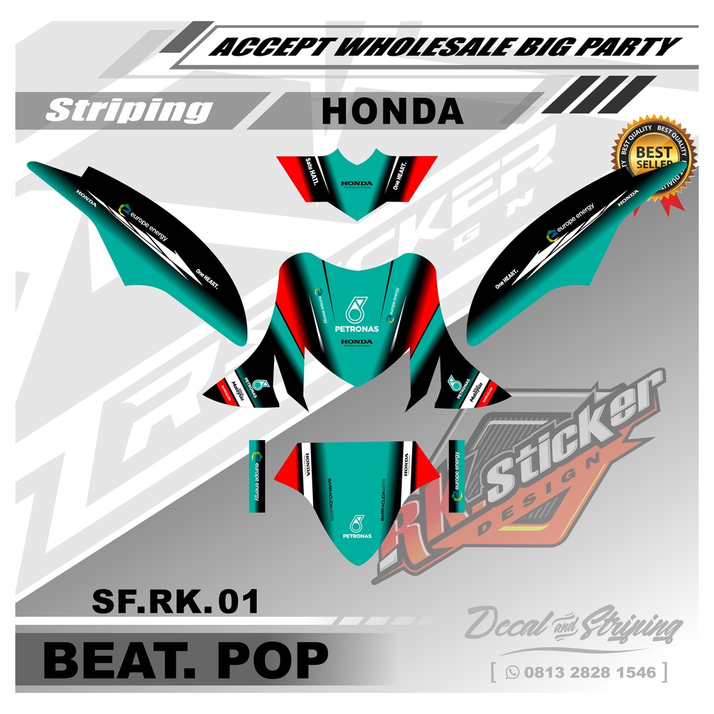 Sticker Decal Beat Pop - Sticker Decal Full Body Motor Beat Pop Motif Petronas. SF.RK.01