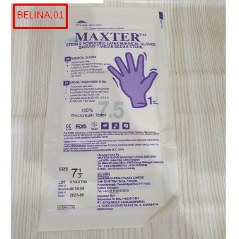 Sarung Tangan Steril / Handscoon Steril Maxter / Sarung Tangan Maxter