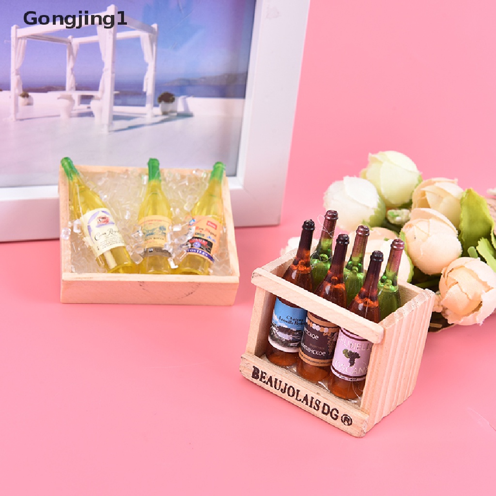 Gongjing1 Mainan Miniatur Botol Wine Skala 1: 12 Untuk Aksesoris Rumah Boneka