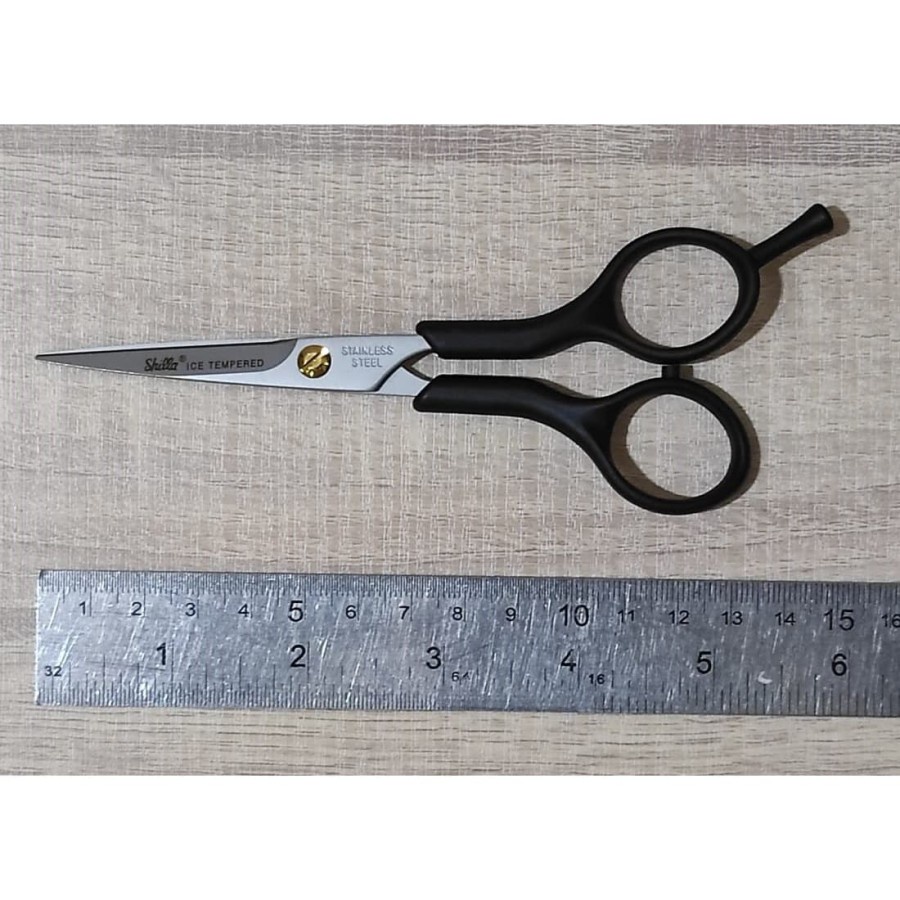 Gunting Potong Rambut Barber SHILLA Ice Tempered Stainless Steel (Potong Gagang Hitam)