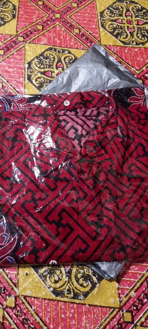 Batik Couple Keluarga Sania Ruffle Ori Ndoro Jowi Dnt Motif Pagar Bunga Merah
