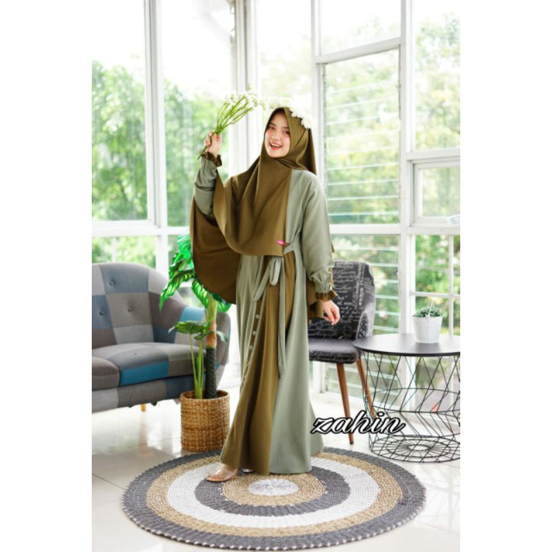 Set Nayaka ori Zahin / Set gamis dan hijab terbaru Zahin busui