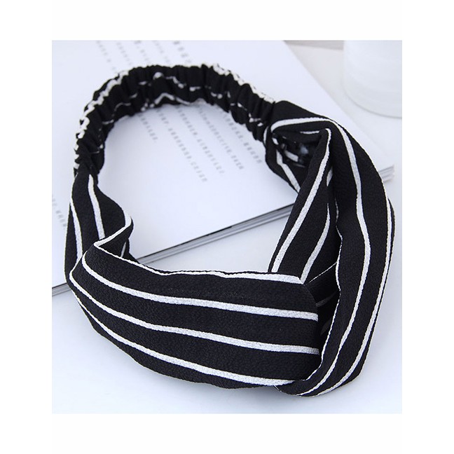 LRC Bando Fashion Stripe Pattern Decorated Headband A5383X