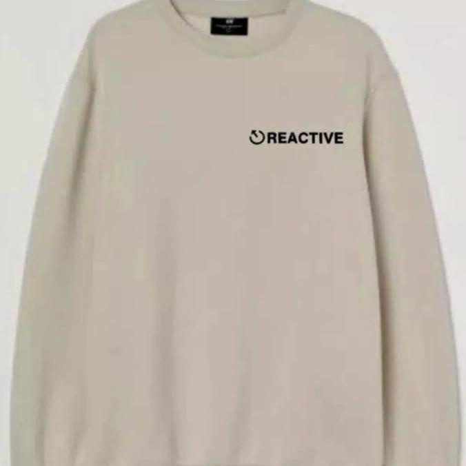 Sweater Pria Wanita Oversize/Sweater Wanita Korea Reaktif M-Xxl - Putih, M Cuci Gudang