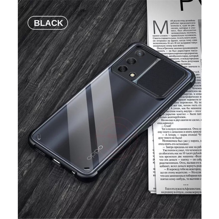 Case OPPO A74 Hard Case Fusion Slide Protection Camera - Hitam