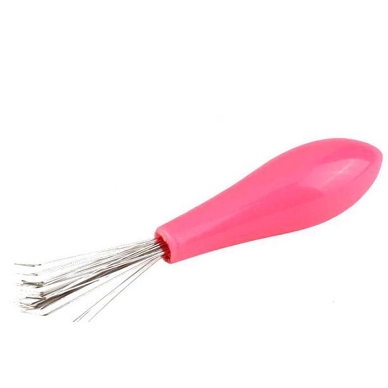 Comb Hair Brush Cleaner Embedded Tool Salon Home Pick Plastic Handle