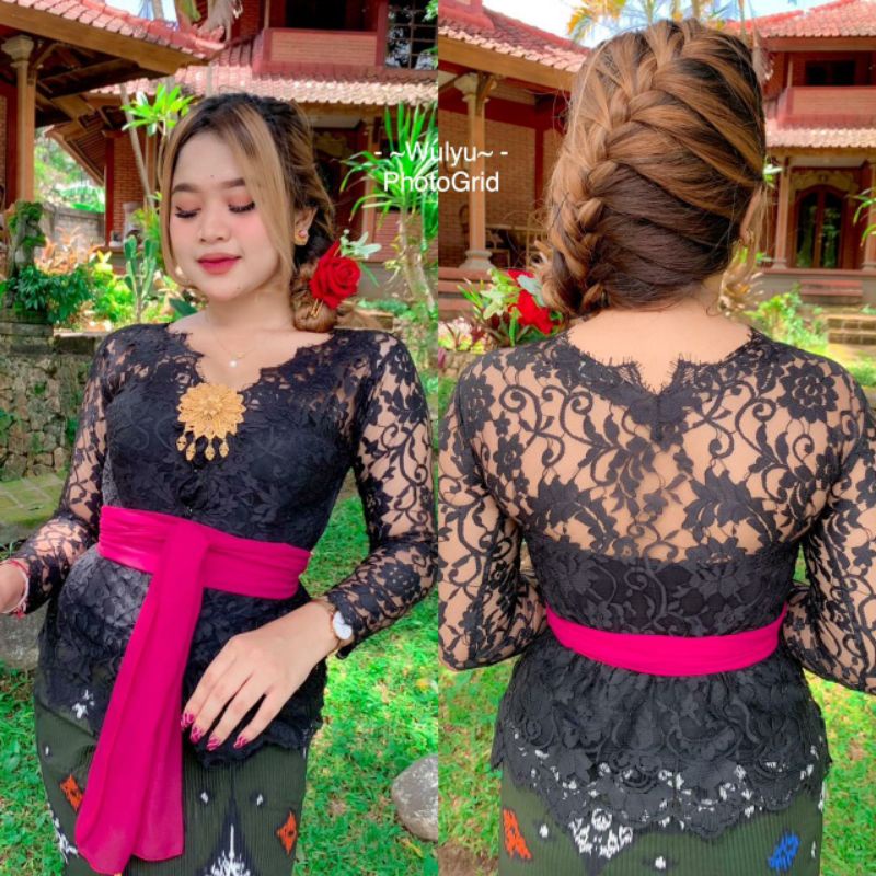 (COD) Kebaya Bali | Kebaya jadi semifrance sabrina Free Masker