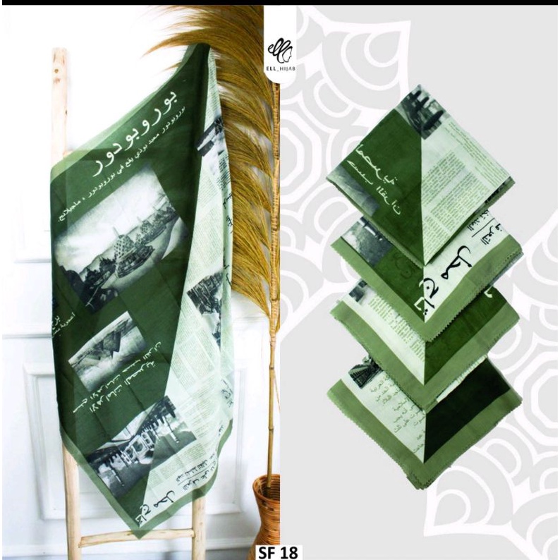Hijab Segiempat Motif Koran Arab/Hijab Arabic