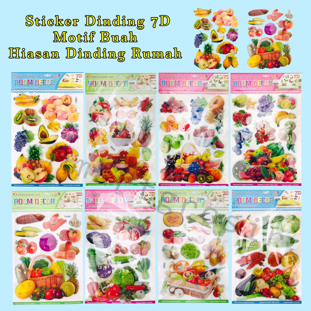 Sticker Dinding 7D/ Sticker / Room Decor / Hiasan dinding Rumah / Sticker Buah