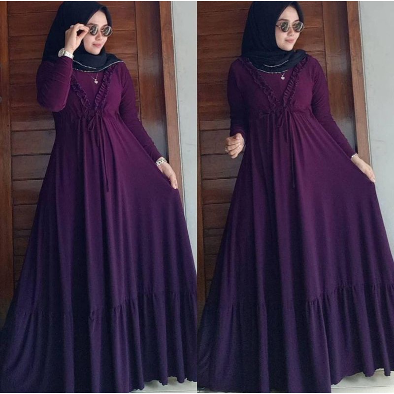 Jersi Kriwil ori By Alhaya/gamis jersi/gamis cantik/ gamis Alhaya/Paling bestseller