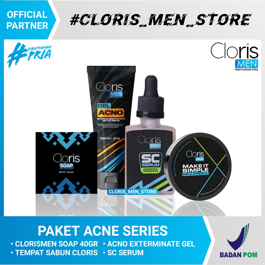 Clorismen PAKET ACNE SERIES Skincare Pembersih Wajah Penghilang Jerawat Bekas Jerawat Bopeng BPOM Original