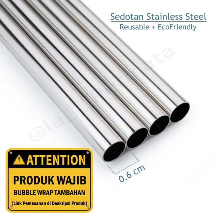 Sedotan Stainless Steel Lurus - LPM Shop