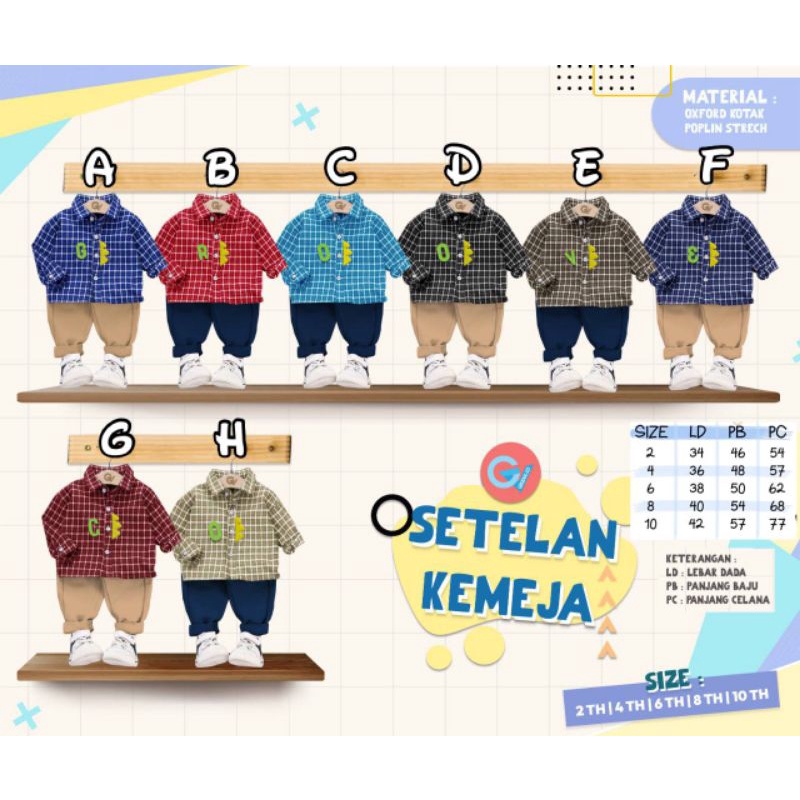 SETELAN ANAK COWOK KEMEJA GROOVE 3D