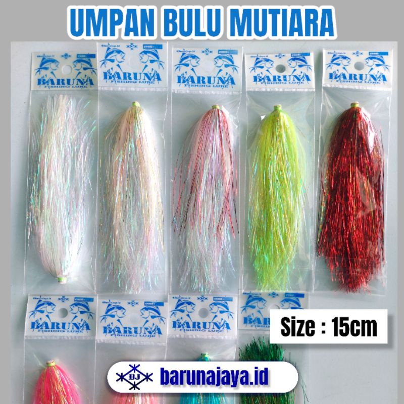 BARUNA - 1Pcs Umpan Bulu Mutiara Jumbo - Umpan Tonda - Umpan Trolling - Umpan Ikan Tuna