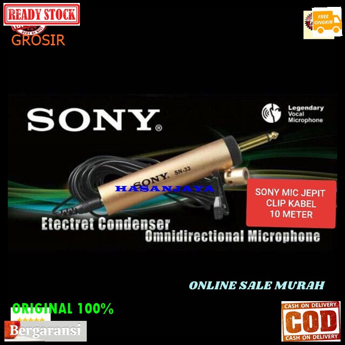 G113  Sony Mic Jepit mik Kancing kabel 8 meter microphone klip on kerah baju mikrophone Clip Condensor sensitif peka aux mikrophone mik karaoke sound system audio youtuber cable G113   Bisa DIPAKAI SEGALA JENIS AUDIO SOUND  PEKA SENSITIF  PAKAI BATERAI AA