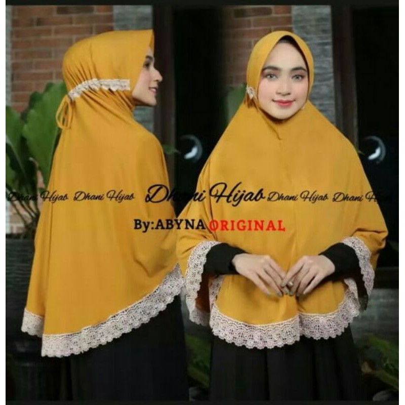 hijab instan/bergo serut jumbo renda