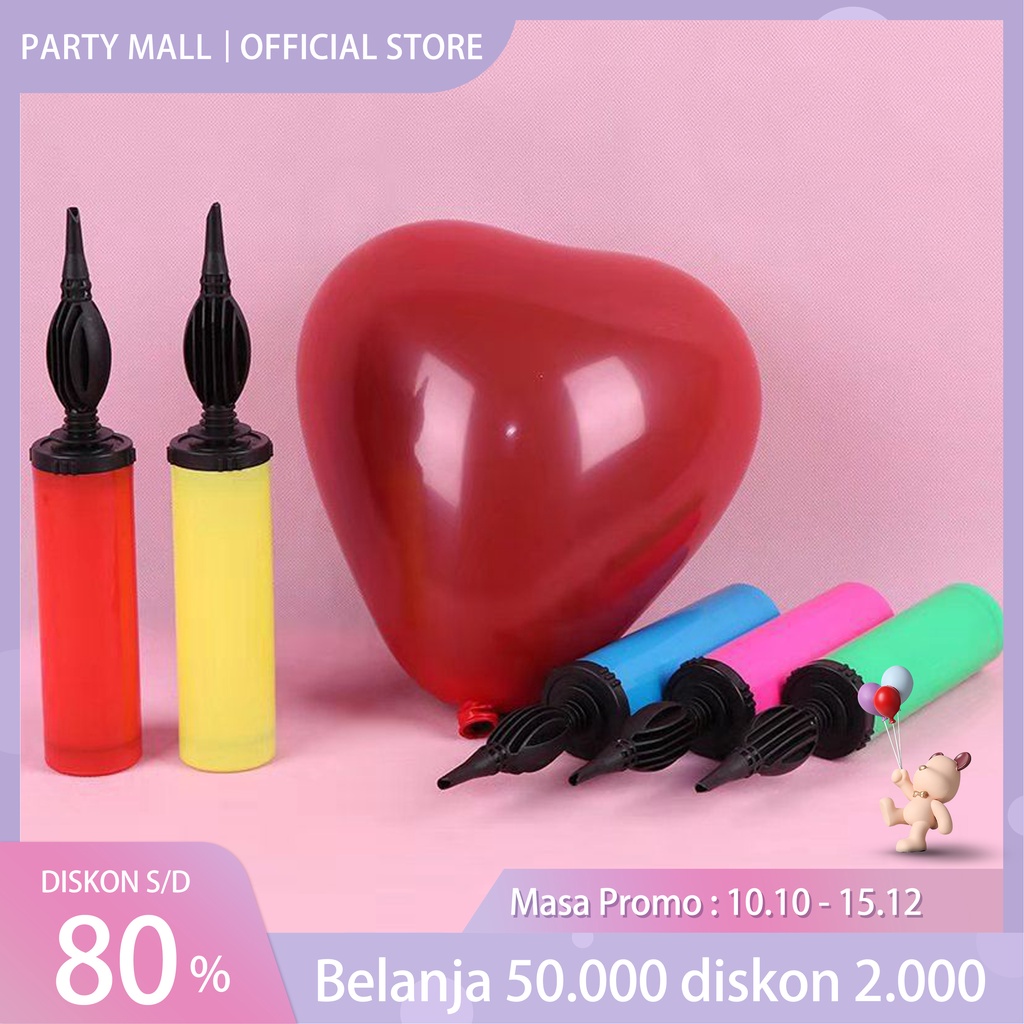 Pompa Balon tangan manual warna warni / Pompa Tangan