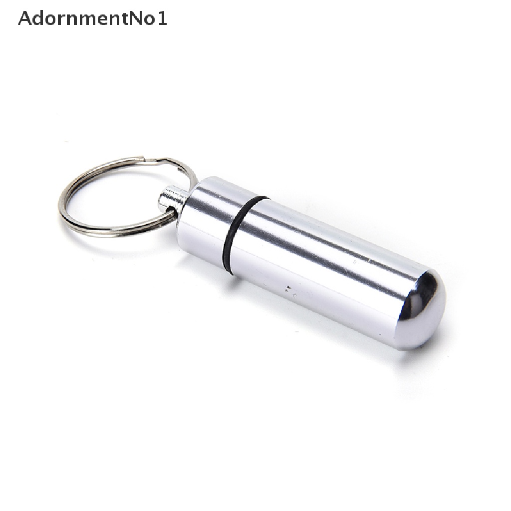 (AdornmentNo1) Gantungan Kunci Botol Kontainer Obat Pil Bahan Aluminum Anti Air