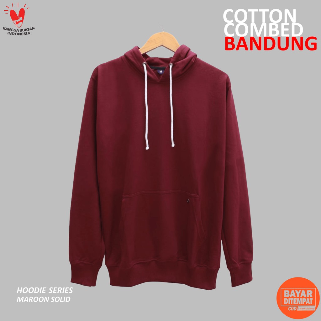 Hoodie Polos Maroon Solid Cotton Baby Terry