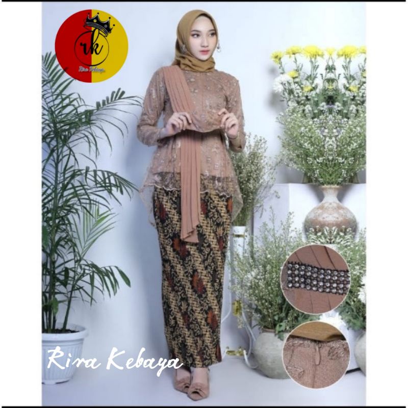 Seragam Kebaya Selendang Terlaris Blouse selendang Premium Nikahan Kebaya Aurora Selendang Murah