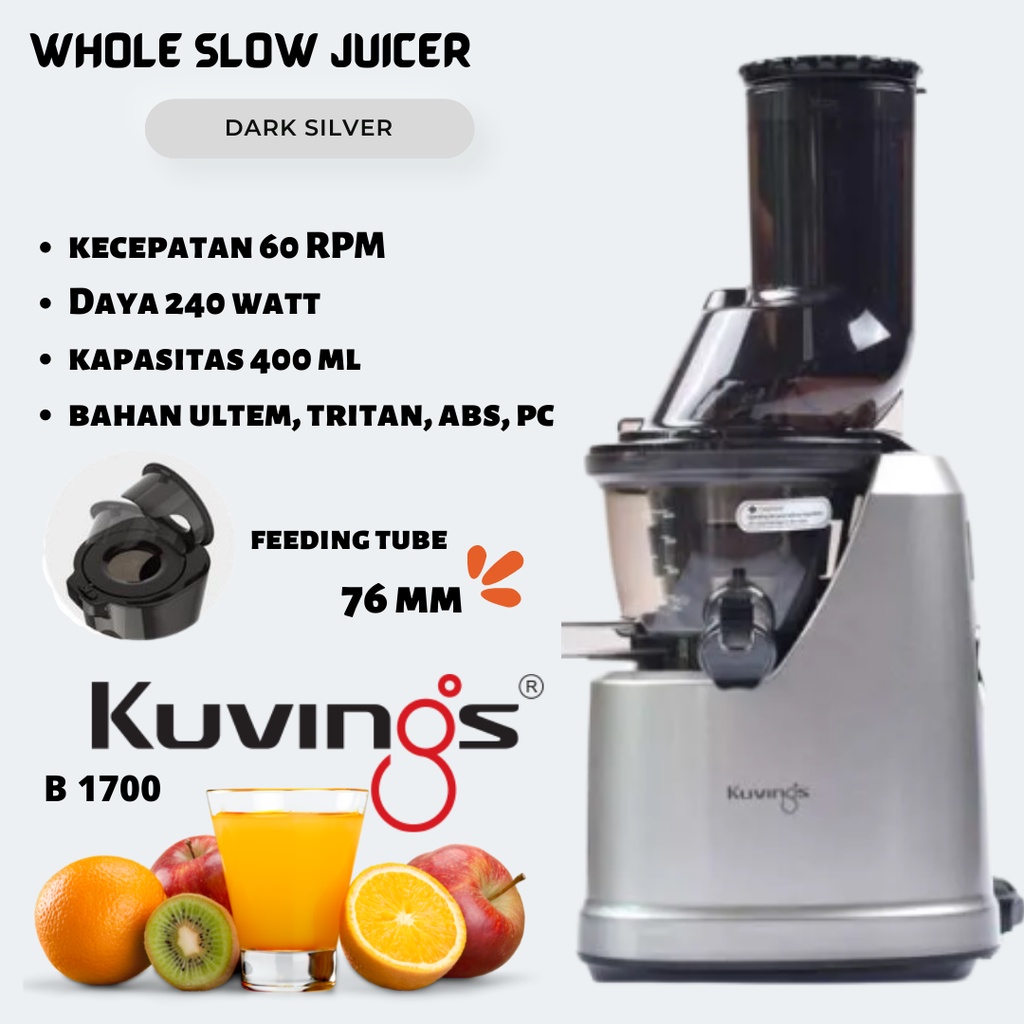 Kuvings B1700 Whole Slow Juicer KUVING B 1700 - Garansi Resmi Black