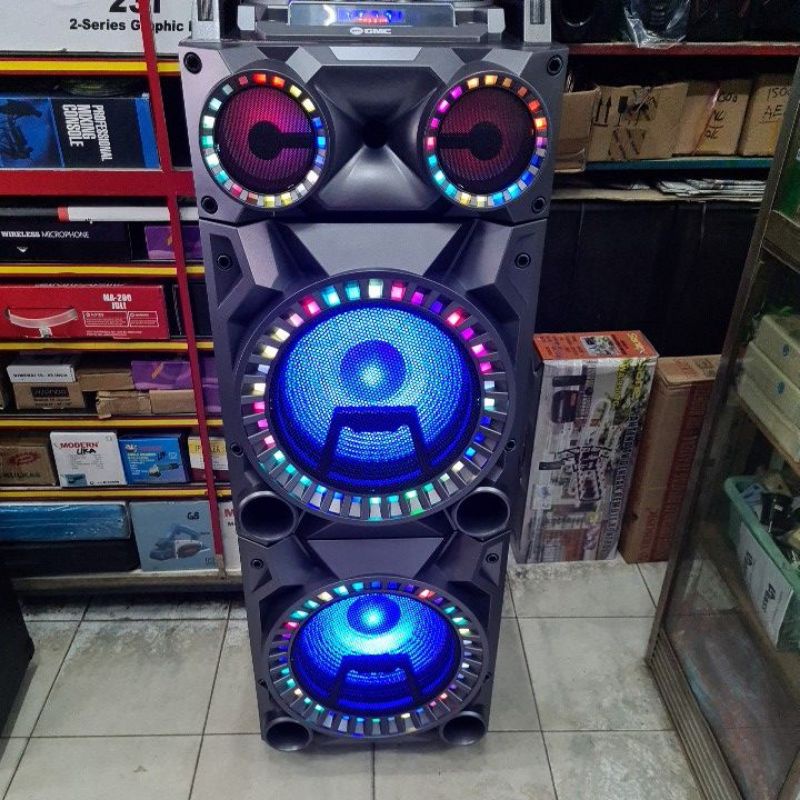 SPEAKER BLUETOOTH WIRELESS GMC 899 C 12 INCH X 2 FREE 2 MIC WIRELESS