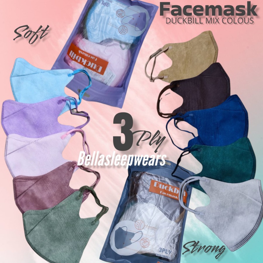 MASKER DUCKBILL FACE MASK PER BOX ISI 50 MASKER DUCKBILL MURAH ADULT FACE MASK WEMAZE QUEEN VIPO YB - BOX HITAM MURAH TERMURAH