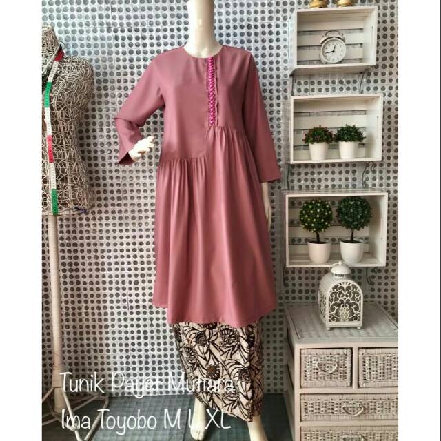 Setelan tunik payet mutiara